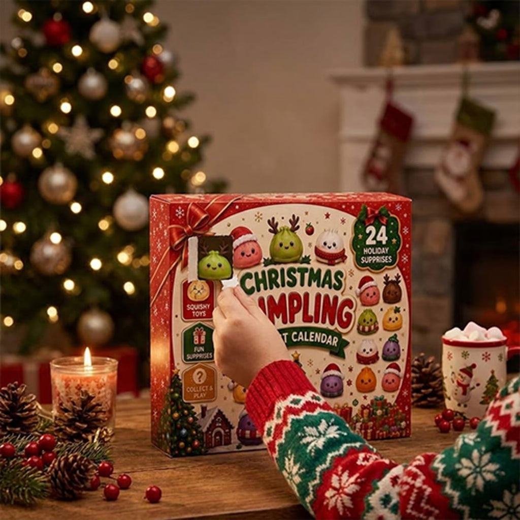 Barn åbner en låge i julekalenderen