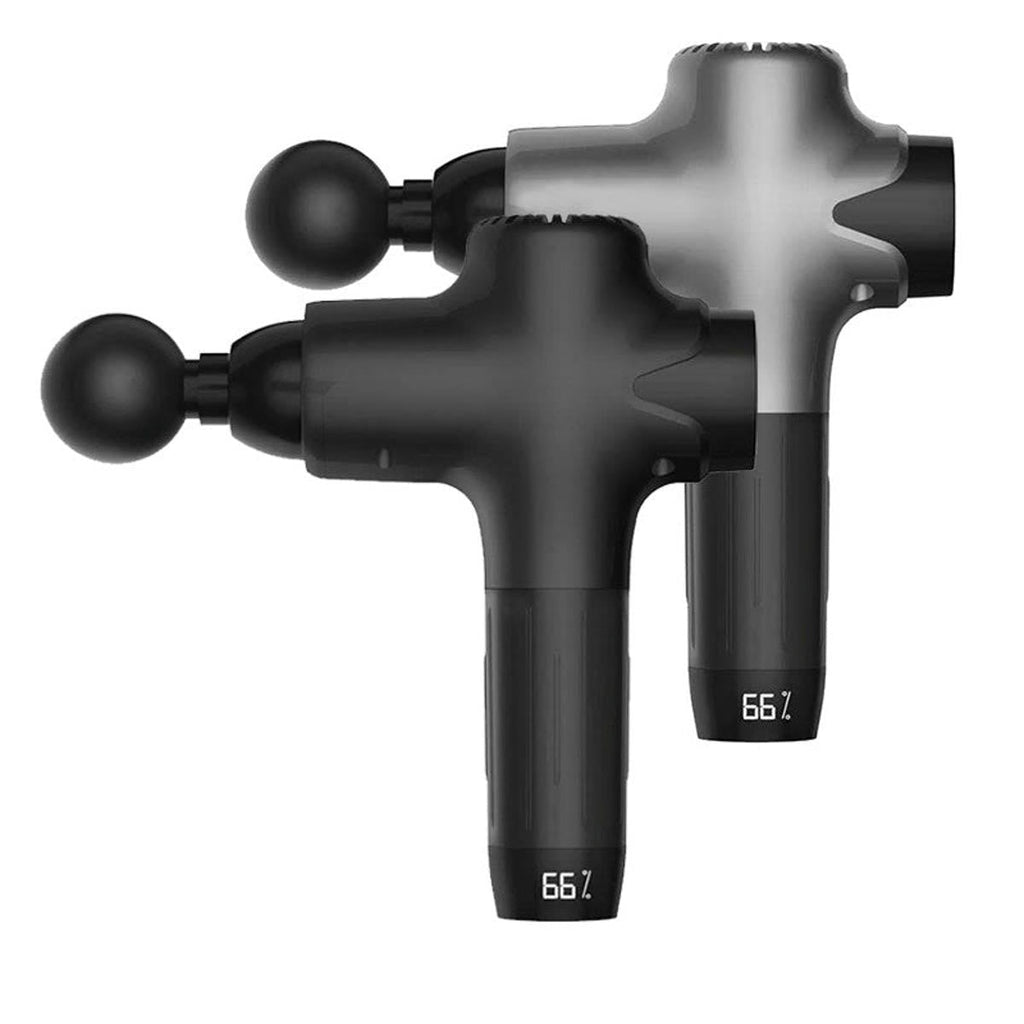 Massagepistol med LCD-display og 8 massagehoveder – Sort