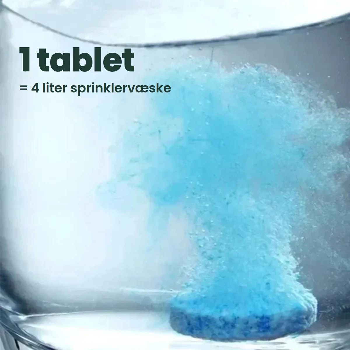 Én tablet giver 4 liter sprinklervæske